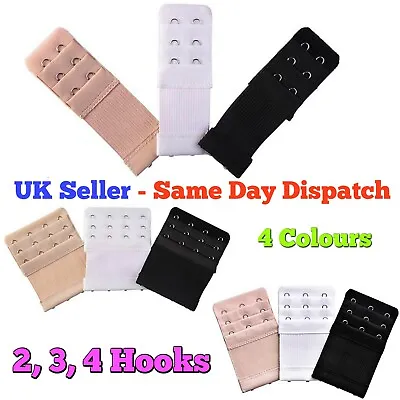 234 Hook Bra Extender 4 Colours Ladies Bra Extension Strap Maternity Underwear • £1.89