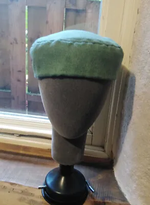 Green Wool & Linen Hat Cap Saxon Medieval Reenactment LARP Handmade All Handsewn • £35