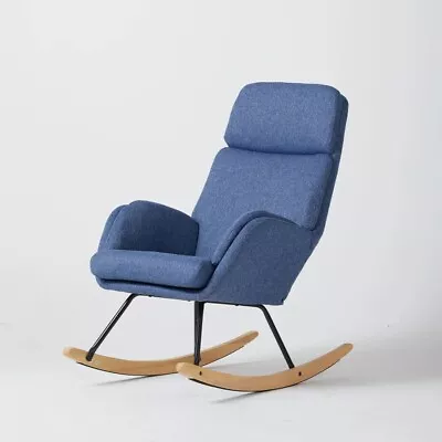 Rocking Chair Glider Chair Nursery Armchair Upholstered Tall Back Accent Lounge • $49.99