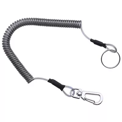 1x Stretchy Elastic Spiral Spring Coil Strap Rope Lanyard Key Chain Key-ring • £2.83