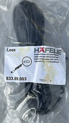 Hafele Loox 833.89.003 LED 2 Meter Power Cord For Driver 2 US Prong Plugs • $8