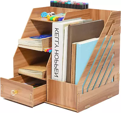 £17.33 • Buy Multifunction Wooden Office Desktop Organiser Large Capacity DIY Desk Tidy Supp