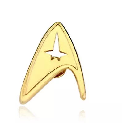 £4.99 • Buy Star Trek Brooch 3D Yellow Gold Tone Pin Not Cufflinks Treck Logo Badge Gld PLN