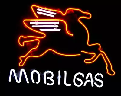 Mobil Gasoline Neon Sign For Gas Station Motor Store Garage Wall Decor 19x15 • $141