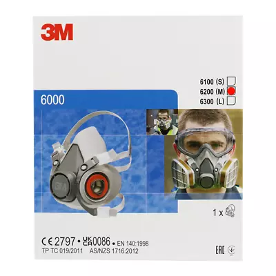 3M Reusable Half Face Respirator Mask 6200 Medium • $45