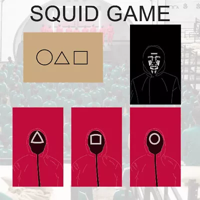 1x(5 Cards) Squid Game Invitation CardsParty CardsVisiting CardsUk Seller • £3.99