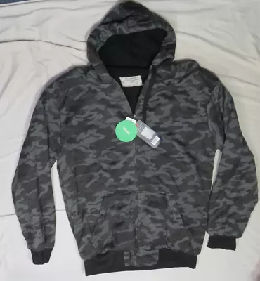 Big Ball Sports Xl Mens Sherpa Fleece Faux Fur Lined Jacket Camo Hoodie Zip Nwt • $30.09