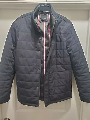 Ted Baker Size 7 US Size XXL Mens Long Sleeve Dark Navy Full Zip Jacket • $69.99