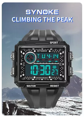 Fashion Men's Sports Electric Watch Waterproof Shock Resist Large Screen Watch • $14.79