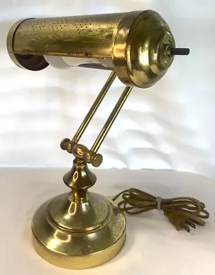 Vintage Brass Lamp Desk Piano Banker Lawyer Table Lamp Adjustable Electric 10  • $39.99