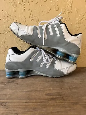 Nike Shox NZ Mens Running Shoes Gray White Blue 378341-152 Size 10 Rare Sneakers • $59.99