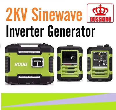 New Bossking Inverter Generator Camping Portable Sinewave 2KVA Max /1.6KVA Rated • $779