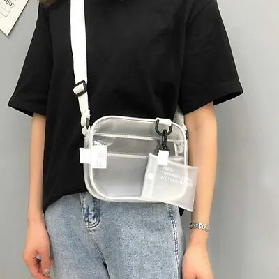 Clear Plastic Tote Bag Women Transparent Handbag Zip Purse PVC Stadium Security • $18.26