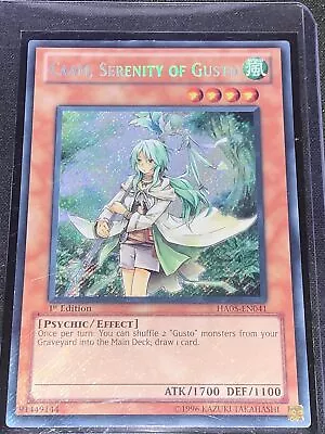 2 X YUGIOH CAAM SERENITY OF GUSTO Secret Rare 1st Edition Holo HA05-EN041 • $13.02