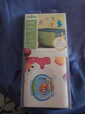 Sesame Street 45 Peel &Stick Wall Decals Elmo Ernie Big Bird Cookie Monster 2015 • $12