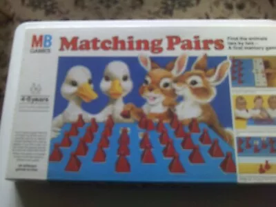 1981 MB Games Matching Pairs Memory Board 2+ Players 4yrs+ CF • £9