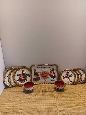 Vintage 10 Piece Set Of   The Queen Of Hearts    Metal Tea Set • $10