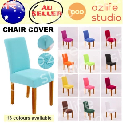 $24.95 • Buy 2/4/6/8Pcs Dining Chair Covers Polyester Plain Stretch Washable Wedding Party
