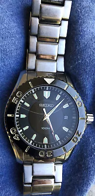 Seiko Men’s Vintage Mariner Quartz Stainless Watch. Excellent! New Battery! • $69.95