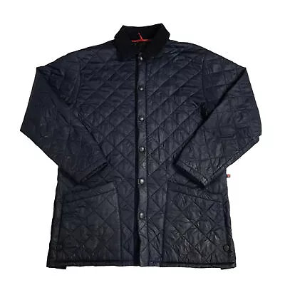 Laksen Mens Quilted Overcoat Jacket Navy Size Large Longline Shooting Hunting • £116.95