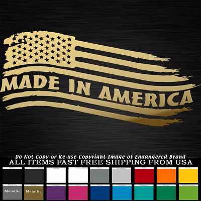 Made In America Tattered Flag Stars Left Sticker Decal NRA 2nd Amendment • $4.99