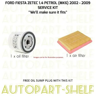 Ford Fiesta 1.4 Zetec 02-09 Service Kit Filters (mk6) Petrol Oil & Air Filter • £19.95