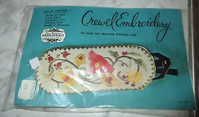 Vintage Elsa Williams Crewel Embroidery Eyeglass Case - NIP KC722 • $12.99