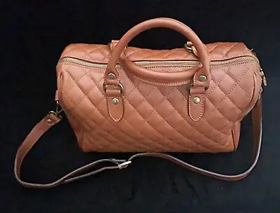   Brown I MEDICI  ITALY🇮🇹 QUILTED HANDBAG PURSE CROSSBODY SHOULDER BAG • $40