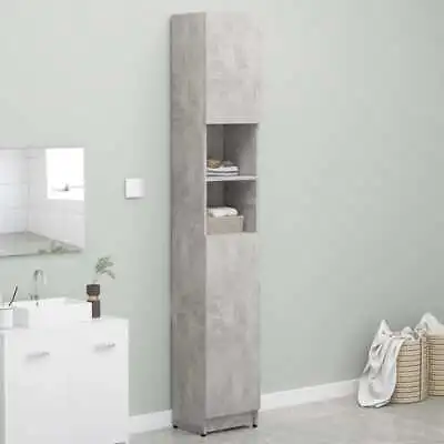 Bathroom Cabinet Concrete Grey 32x25.5x190  Chipboard V5X9 • £87.99