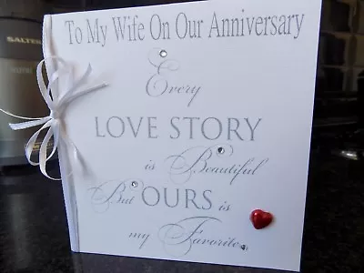 £3.75 • Buy Personalised Handmade Wedding Anniversary Card Husband /Wife 1st 10th 25th Etc
