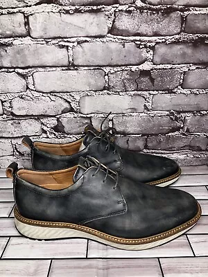 Ecco St. 1 Blue Leather Lace Up Plain Comfort Oxfords Sneakers Shoes Men Sz 46EU • $31.99