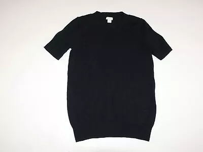J. Crew Women's Crewneck Sweater Small Short Sleeves Black 100% Cotton Pullover • $16.99