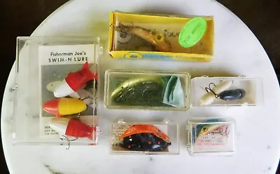 Variety Lot Of 10 Vintage Fishing Lures ~ 8 In Original Box W/ Papers • $85