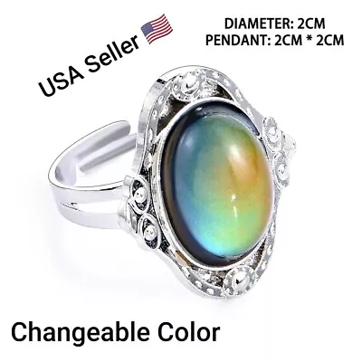 Vintage Color Change Temperature Adjustable Ring Oval Emotion Feeling Changeable • $5.49