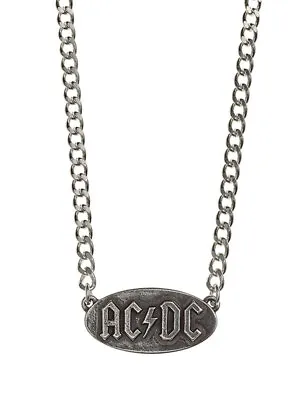 AC/DC Oval Logo Pendant Metal Chain Necklace Official Alchemy Rock Jewellery • £20.42