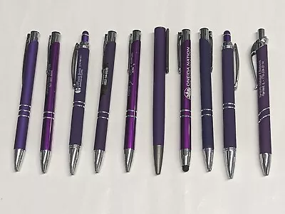 10ct Mixed Lot Misprint Metal Retractable Click Pens: PURPLE/VIOLET Assortment  • $11.99