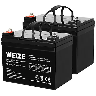 Weize 12V 35AH Deep Cycle AGM SLA Battery For Electric Wheelchair Set Of 2 • $139.99