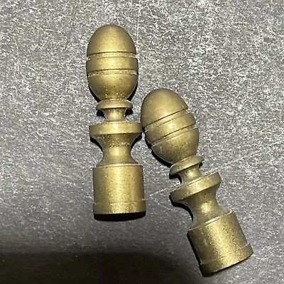 Vintage Mid Century Pair New Old Stock Solid Brass Lamp Finial 4/27 Harp Size • $12.50