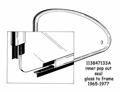 $25 • Buy Vw Type 1 Bug 1965-1977 Pop Out Window Inner Glass To Frame Seals Made In Usa