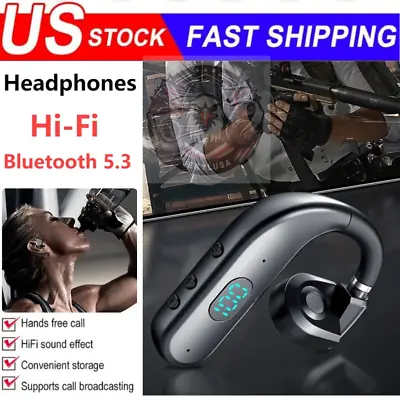 Bluetooth 5.3 Wireless Earbuds Ear Hook Bone Conduction Headphones Sport Headset • $14.27
