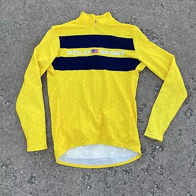 VTG RLX Polo Sport Ralph Lauren Cycling Jersey Adult Sz L Zip USA Long Sleeve • $59.99