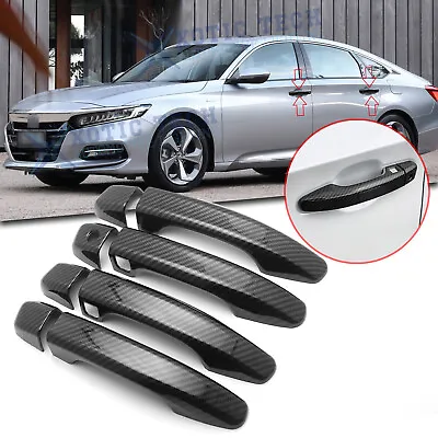 For Honda Accord 2018-2022 4-Door Carbon Fiber Pattern Door Handle Cover Trims • $22.97