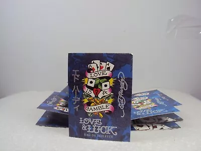 LOT OF 6 Love & Luck For Men By Ed Hardy Vial Sample EDT Cologne Spray - NEW A33 • $11.19