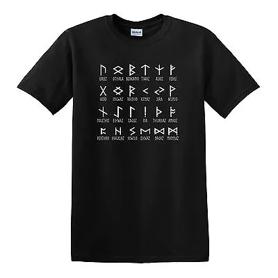 RUNES OF ELDER FUTHARK T-shirt - S To 6XL - Norse Odin Viking Ragnarok Thor Odin • $13.95