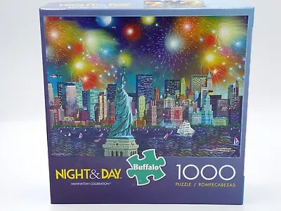 Buffalo Games: 1000 Pc Jigsaw Puzzle Night & Day Manhattan Celebration • $6.98