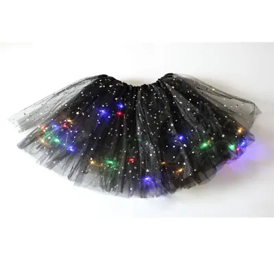 £5.71 • Buy LED Glowing Light Flower Princess Tutu Skirts Girls Fairy Costume Light Up Skirt