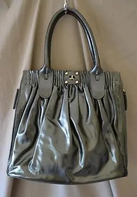 Zaglini Bally Gunmetal Gray Patent Leather Handbag NEW W/o Tags • $198