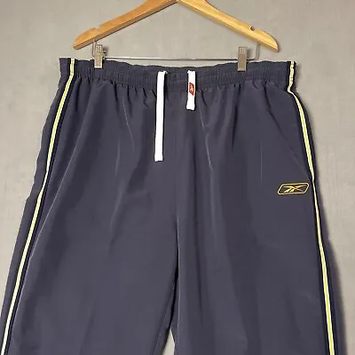 Reebok Track Pants Men's Extra Large Cloth Lined Zip Ankle Black Vintage 90s 80s • $19.49