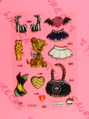 Vintage Monster High Micro Puffy Stickers Sheet • $9.01