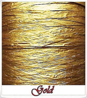 £3.19 • Buy Metallic Raffia Ribbons Gold Silver Paper Festive Decoration Gift Wrapping